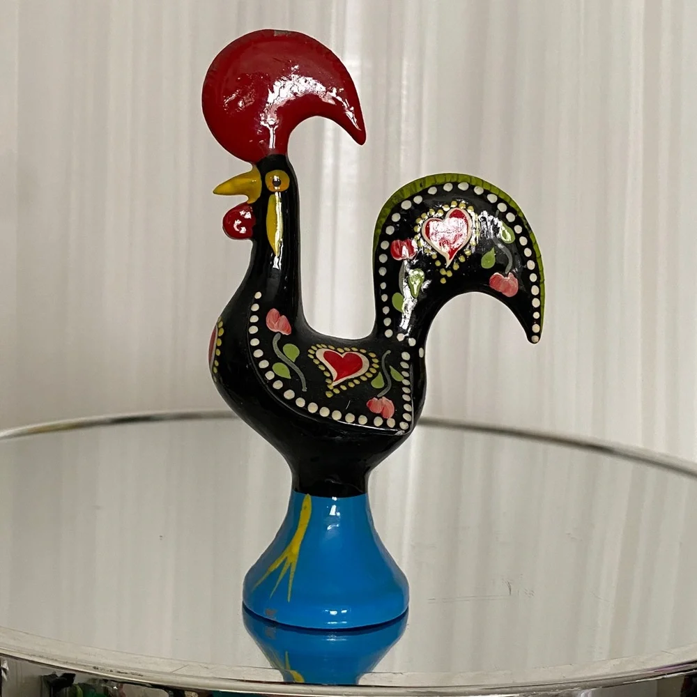 Portugal π΅πΉ MΓ©tal Handpainted Colorful 6β Rooster Figurine - Picture 6 of 12